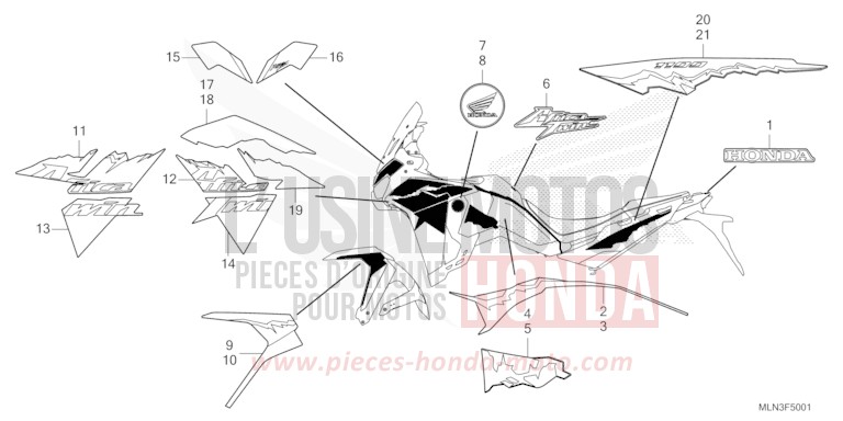 MARQUE/RAYURE (2) de Africa Twin DCT PEARL GLARE WHITE (NHB53H) 2024